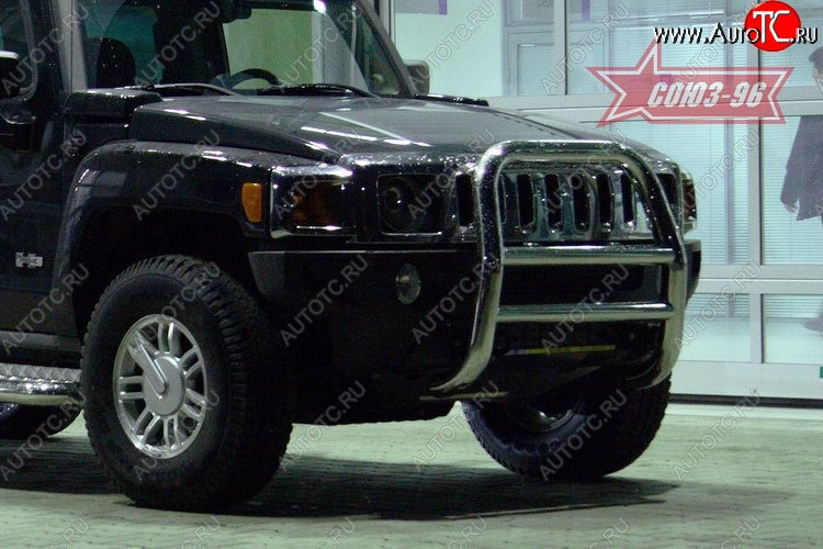 19 439 р. Защита переднего бампера Souz-96 (d76) HUMMER H3 (2005-2010)  с доставкой в г. Омск