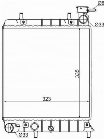 2 799 р. Радиатор двигателя SAT (трубчатый, МКПП,1.3/1.5/1.6) Hyundai Accent седан ТагАЗ (2001-2012)  с доставкой в г. Омск. Увеличить фотографию 1