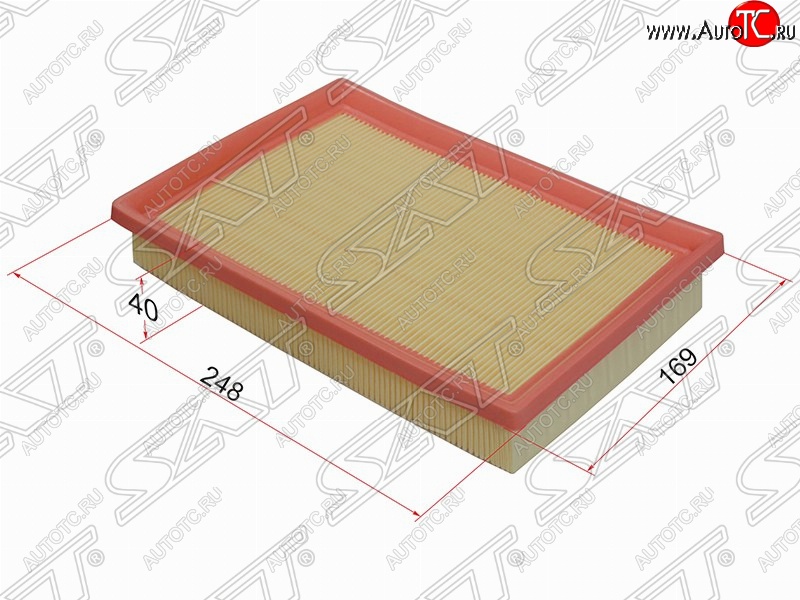 239 р. Фильтр воздушный двигателя SAT (248х169х40 mm)  Hyundai Accent  седан ТагАЗ (2001-2012), Mitsubishi Delica  4 (1994-2007), Mitsubishi L400 (1994-2006)  с доставкой в г. Омск