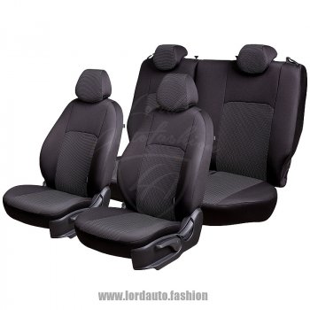 4 249 р. Чехлы для сидений Lord Autofashion Дублин (жаккард) Hyundai Accent седан ТагАЗ (2001-2012) (Черный, вставка Ёж Белый)  с доставкой в г. Омск. Увеличить фотографию 2