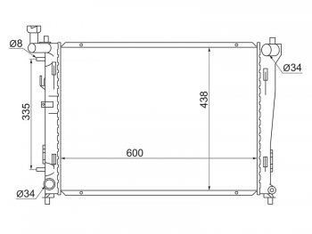 Радиатор двигателя SAT (трубчатый, 1.4/1.6/2.0) Hyundai (Хюндаи) Avante (Аванте) (2006-2010),  Elantra (Элантра)  HD (2006-2011),  I30 (и30)  FD (2007-2012), KIA (КИА) Ceed (Сид)  1 ED (2006-2012)