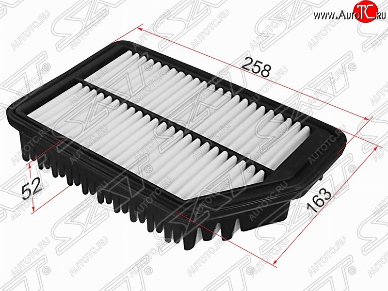 339 р. Фильтр воздушный двигателя SAT (258х163х52 mm)  Hyundai Avante, Elantra (MD,  AD), I30 (2 GD), KIA Ceed (2 JD), Cerato (3 YD)  с доставкой в г. Омск