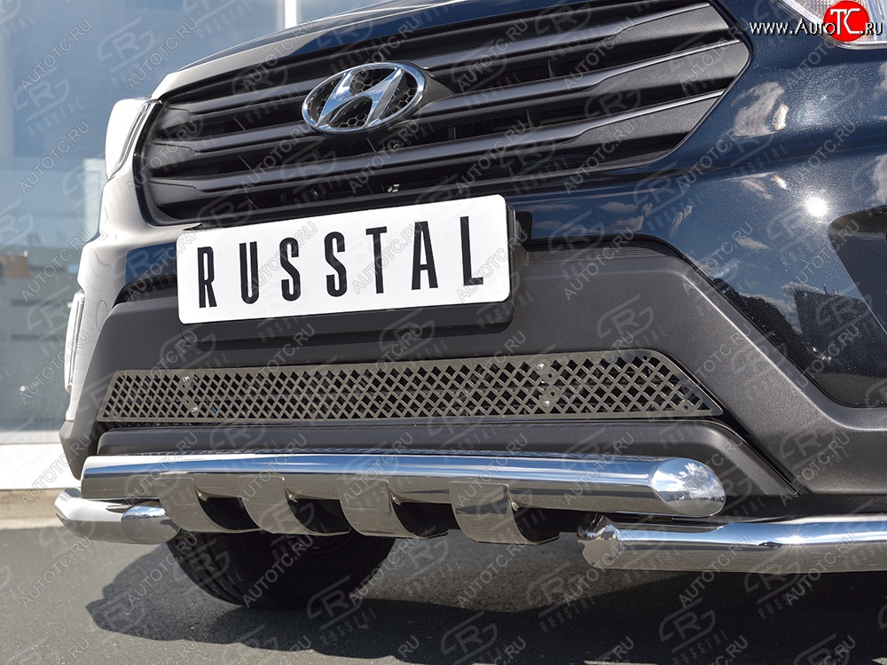 2 989 р. Решетка радиатора Russtal Hyundai Creta GS дорестайлинг (2015-2019)  с доставкой в г. Омск