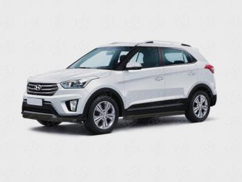 Защита переднего бампера (Ø63 и 42 мм) SLITKOFF Hyundai (Хюндаи) Creta (Крета)  GS (2015-2021) GS дорестайлинг, рестайлинг ()