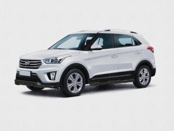 Защита переднего бампера (Ø57 дуга-d57 уголки+клыки) SLITKOFF Hyundai (Хюндаи) Creta (Крета)  GS (2015-2021) GS дорестайлинг, рестайлинг ()