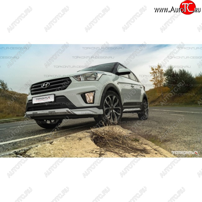 8 599 р. Накладка переднего бампера TopKontur Design Hyundai Creta GS рестайлинг (2019-2021) (Неокрашенная)  с доставкой в г. Омск