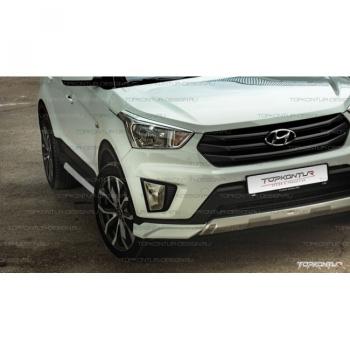 8 599 р. Накладка переднего бампера TopKontur Design Hyundai Creta GS рестайлинг (2019-2021) (Неокрашенная)  с доставкой в г. Омск. Увеличить фотографию 2