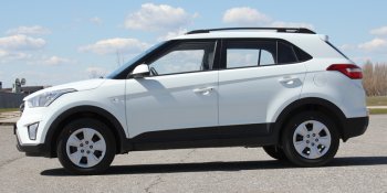 8 199 р. Комплект рейлингов АПС  Hyundai Creta  GS (2015-2021) дорестайлинг, рестайлинг (Серебристые без поперечин )  с доставкой в г. Омск. Увеличить фотографию 8