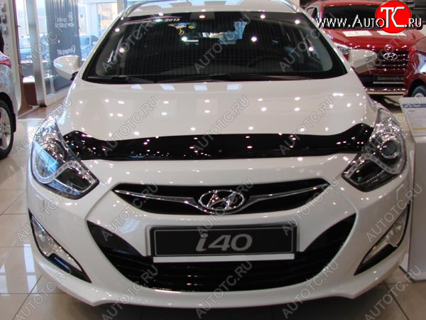 2 879 р. Дефлектор капота SIM  Hyundai I40  1 VF (2011-2015) дорестайлинг седан, дорестайлинг универсал  с доставкой в г. Омск