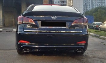 5 649 р. Юбка заднего бампера АВТОКРАТ Hyundai I40 1 VF дорестайлинг седан (2011-2015) (Неокрашенная)  с доставкой в г. Омск. Увеличить фотографию 4