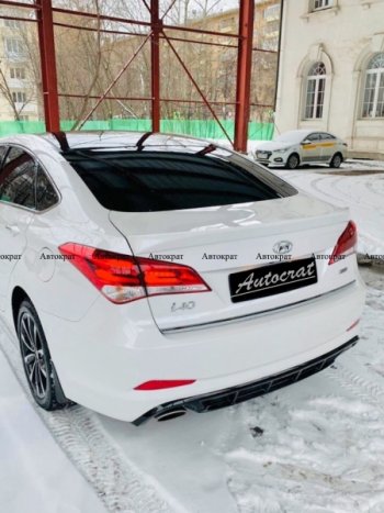 5 649 р. Юбка заднего бампера АВТОКРАТ Hyundai I40 1 VF дорестайлинг седан (2011-2015) (Неокрашенная)  с доставкой в г. Омск. Увеличить фотографию 2