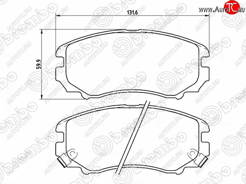 3 369 р. Комплект передних тормозных колодок BREMBO Hyundai IX35 LM дорестайлинг (2009-2013)  с доставкой в г. Омск