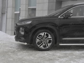 12 999 р. Защита переднего бампера (Ø63 мм, нержавейка) Russtal Hyundai Santa Fe TM дорестайлинг (2018-2021)  с доставкой в г. Омск. Увеличить фотографию 3