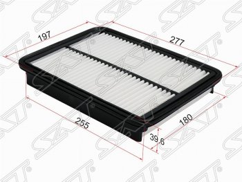 255 р. Фильтр воздушный двигателя (diesel 2.0, 2.2) SAT (277х197х39.6 mm)  Hyundai Santa Fe  CM (2009-2012), KIA Sorento  XM (2009-2015)  с доставкой в г. Омск. Увеличить фотографию 1