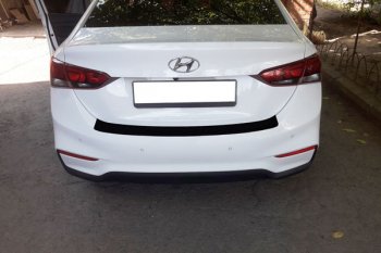 679 р. Защитная накладка заднего бампера Тюн-Авто  Hyundai Solaris  HCR (2017-2020) седан дорестайлинг  с доставкой в г. Омск. Увеличить фотографию 1