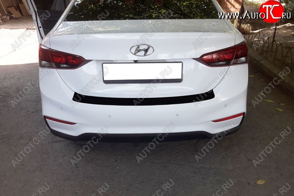 679 р. Защитная накладка заднего бампера Тюн-Авто  Hyundai Solaris  HCR (2017-2020) седан дорестайлинг  с доставкой в г. Омск