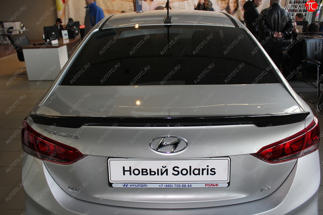 3 899 р. Спойлер на крышку багажника Автократ Hyundai Solaris HCR седан дорестайлинг (2017-2020) (Неокрашенный)  с доставкой в г. Омск