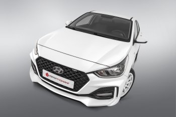 17 999 р. Передний бампер Quant Romb Hyundai Solaris HCR седан рестайлинг (2020-2022) (Комплектация Комфорт, Неокрашенный)  с доставкой в г. Омск. Увеличить фотографию 1