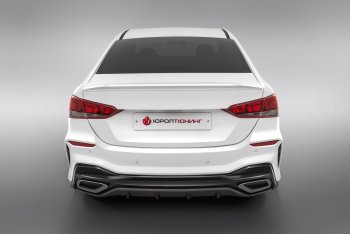 17 999 р. Задний бампер Quant  Hyundai Solaris  HCR (2017-2022) седан дорестайлинг, седан рестайлинг (Без отверстий под парктроник, Неокрашенный)  с доставкой в г. Омск. Увеличить фотографию 1