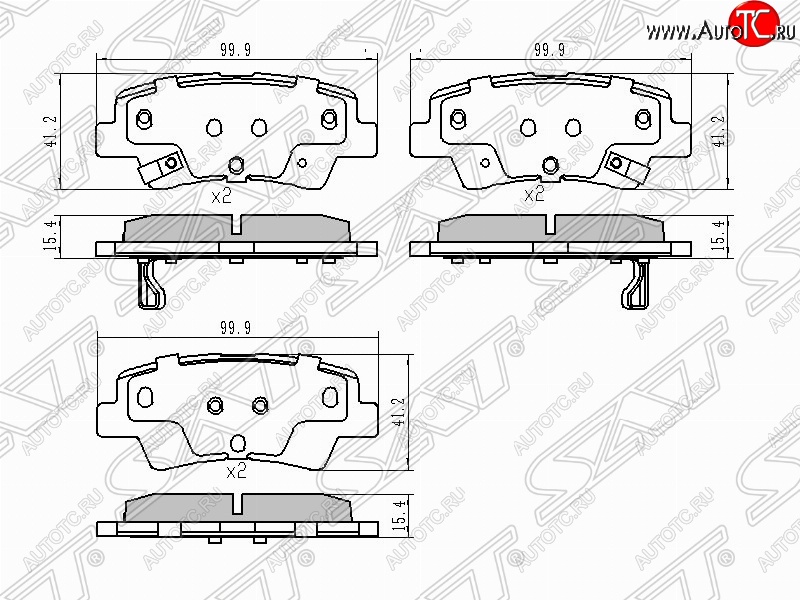 849 р. Колодки тормозные задние SAT  Hyundai Solaris  HCR (2017-2022), KIA Rio  4 FB (2016-2024)  с доставкой в г. Омск