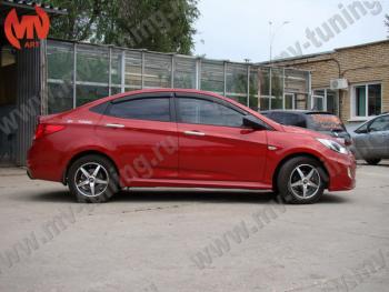 5 999 р. Пороги накладки ZEUS  Hyundai Solaris  RBr (2010-2017) седан дорестайлинг, хэтчбэк дорестайлинг, седан рестайлинг, хэтчбэк рестайлинг (Неокрашенный)  с доставкой в г. Омск. Увеличить фотографию 1