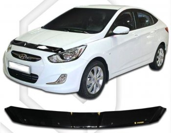 Дефлектор капота CA-Plastiс Hyundai (Хюндаи) Solaris (Солярис)  RBr (2010-2014) RBr седан дорестайлинг