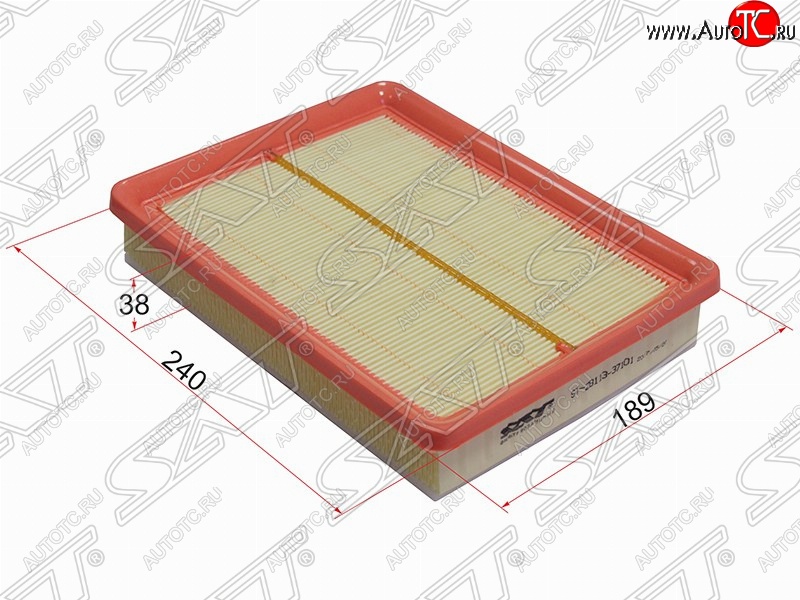 288 р. Фильтр воздушный двигателя SAT (240х180х38 mm)  Hyundai Trajet (1999-2008)  с доставкой в г. Омск