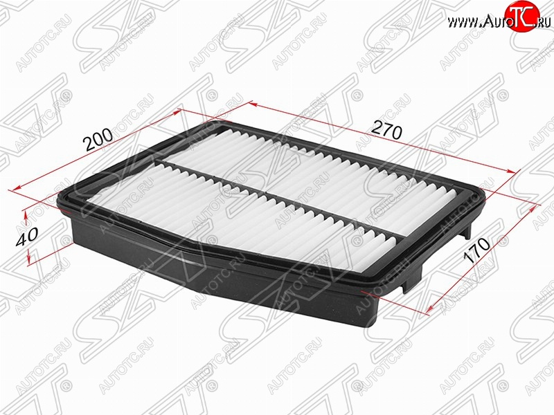 349 р. Фильтр воздушный двигателя (2.0) SAT (270х200х40 mm)  Hyundai Sonata  YF (2009-2014), KIA Optima  3 TF (2010-2016)  с доставкой в г. Омск