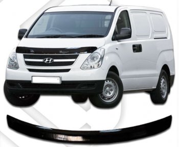 1 999 р. Дефлектор капота CA-Plastic Hyundai Starex/Grand Starex/H1 TQ рестайлинг (2014-2018) (Classic черный, Без надписи)  с доставкой в г. Омск. Увеличить фотографию 1