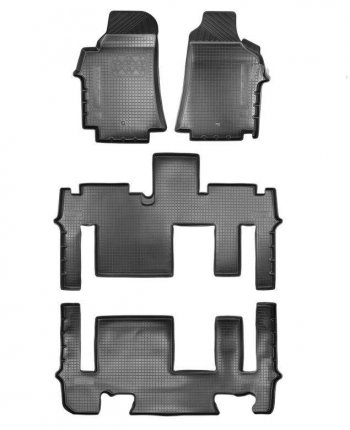 4 099 р. Коврики салонные Noplast (3 ряда)  Hyundai Starex/Grand Starex/H1  TQ (2017-2022) 2-ой рестайлинг (Черный)  с доставкой в г. Омск. Увеличить фотографию 1