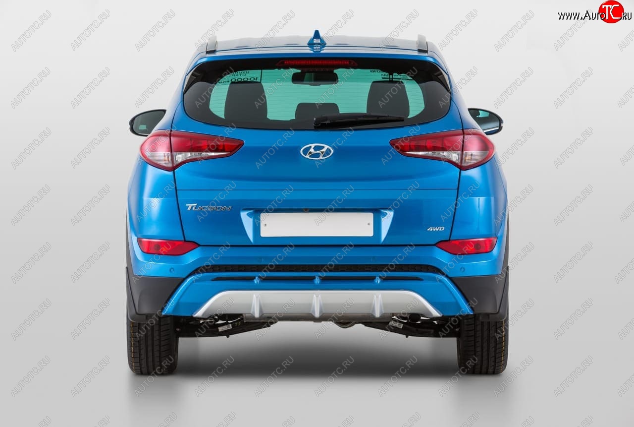 11 799 р. Накладка заднего бампера YT  Hyundai Tucson  TL (2015-2018) дорестайлинг (Неокрашенная)  с доставкой в г. Омск