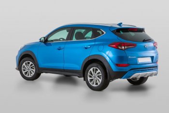 11 799 р. Накладка заднего бампера YT  Hyundai Tucson  TL (2015-2018) дорестайлинг (Неокрашенная)  с доставкой в г. Омск. Увеличить фотографию 3