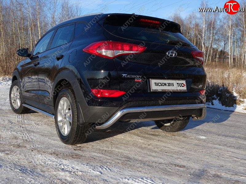 20 999 р. Защита заднего бампера ТСС (нержавейка d 60,3 мм) (кенгурин)  Hyundai Tucson  TL (2015-2018) дорестайлинг  с доставкой в г. Омск