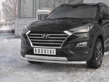 22 949 р. Защита переднего бампера (2 трубы Ø63 и 75х42 мм, нержавейка) Russtal Hyundai Tucson TL рестайлинг (2018-2021)  с доставкой в г. Омск. Увеличить фотографию 4