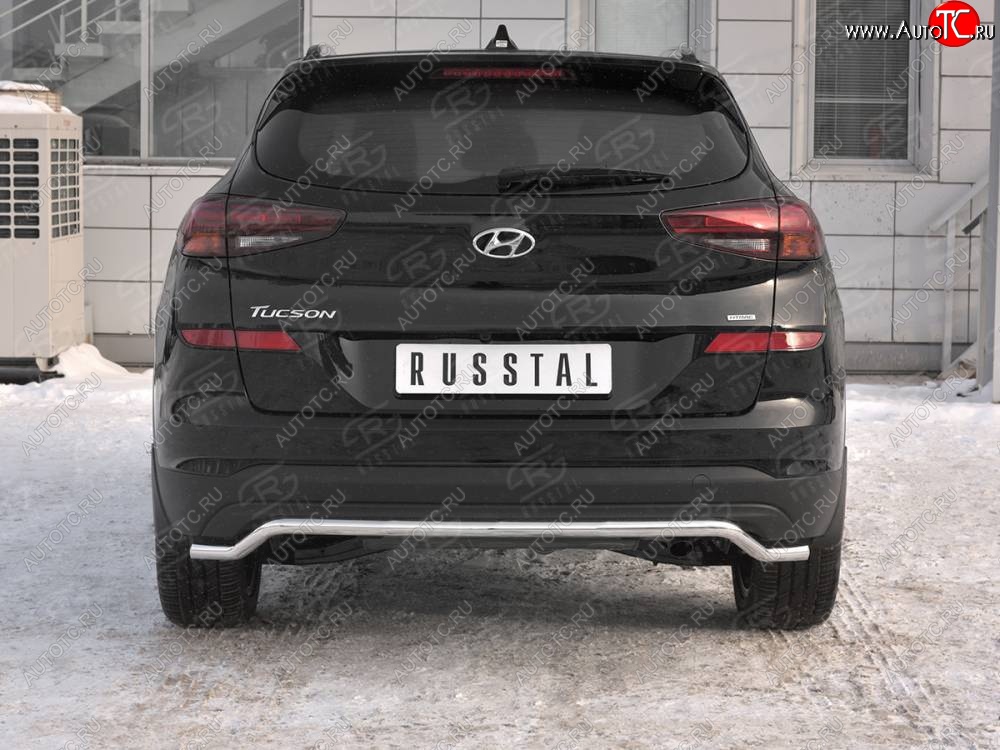 12 999 р. Защита заднего бампера (Ø42 мм волна, нержавейка) SLITKOFF  Hyundai Tucson  TL (2018-2021) рестайлинг  с доставкой в г. Омск