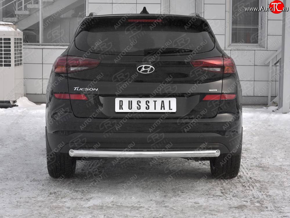 12 999 р. Защита заднего бампера (Ø63 мм, нержавейка) SLITKOFF  Hyundai Tucson  TL (2018-2021) рестайлинг  с доставкой в г. Омск