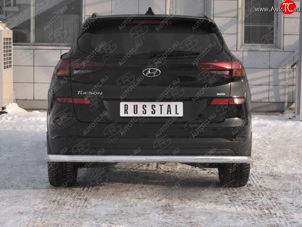 13 499 р. Защита заднего бампера (Ø63 мм, нержавейка) RUSSTAL  Hyundai Tucson  TL (2018-2021) рестайлинг  с доставкой в г. Омск