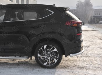 13 499 р. Защита заднего бампера (Ø63 мм, нержавейка) RUSSTAL  Hyundai Tucson  TL (2018-2021) рестайлинг  с доставкой в г. Омск. Увеличить фотографию 2