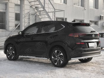 13 499 р. Защита заднего бампера (Ø63 мм, нержавейка) RUSSTAL  Hyundai Tucson  TL (2018-2021) рестайлинг  с доставкой в г. Омск. Увеличить фотографию 4