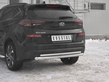 14 999 р. Защита заднего бампера (Ø63/42 мм, нержавейка) SLITKOFF  Hyundai Tucson  TL (2018-2021) рестайлинг  с доставкой в г. Омск. Увеличить фотографию 3