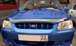 2 699 р. Дефлектор капота NovLine Hyundai Accent седан ТагАЗ (2001-2012)  с доставкой в г. Омск. Увеличить фотографию 1