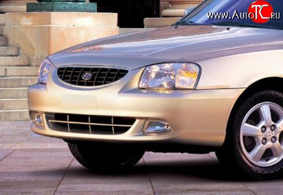 3 599 р. Передний бампер Стандартный Hyundai Accent седан ТагАЗ (2001-2012) (Окрашенный)  с доставкой в г. Омск