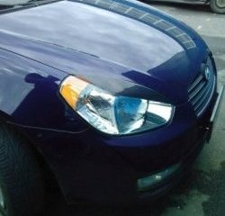 Реснички на фары CT v2 Hyundai Accent MC хэтчбек (2005-2011)