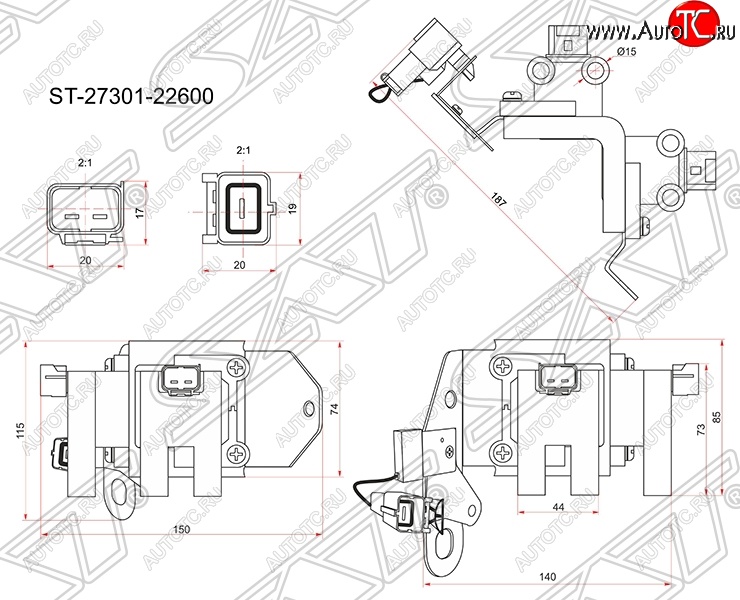 1 789 р. Катушка зажигания SAT  Hyundai Accent  седан ТагАЗ - Getz  TB  с доставкой в г. Омск