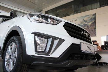 5 649 р. Накладка на передний бампер АвтоКрат Hyundai Creta GS рестайлинг (2019-2021) (Неокрашенная)  с доставкой в г. Омск. Увеличить фотографию 2