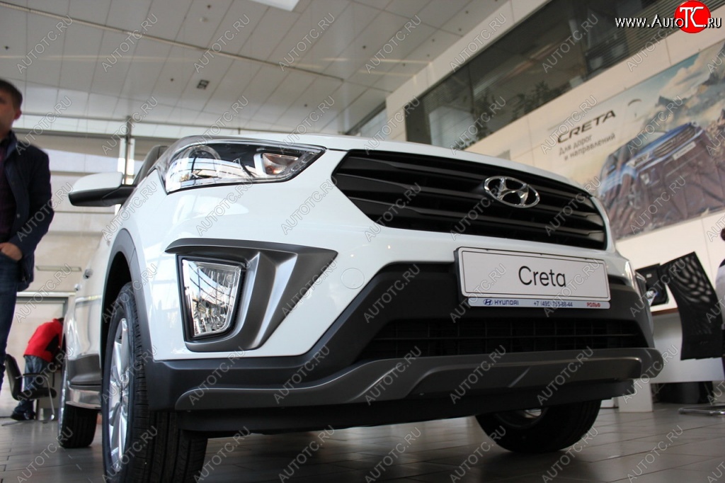 5 649 р. Накладка на передний бампер АвтоКрат Hyundai Creta GS рестайлинг (2019-2021) (Неокрашенная)  с доставкой в г. Омск