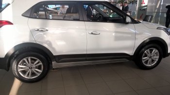 7 349 р. Пластиковые пороги АвтоКрат Hyundai Creta GS рестайлинг (2019-2021) (Неокрашенные)  с доставкой в г. Омск. Увеличить фотографию 3