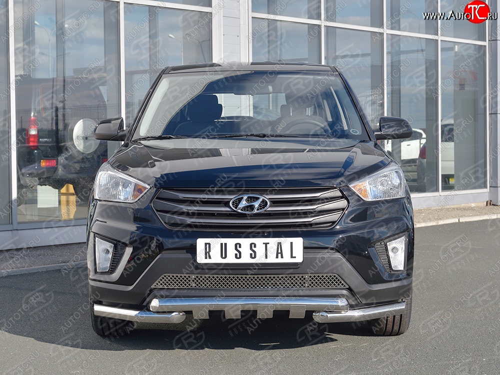 3 749 р. Защитная решётка в воздуховод бампера Berkut (нержавейка) Hyundai Creta GS рестайлинг (2019-2021)  с доставкой в г. Омск