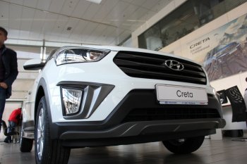 2 269 р. Накладки на ПТФ АвтоКрат Hyundai Creta GS рестайлинг (2019-2021) (Неокрашенные)  с доставкой в г. Омск. Увеличить фотографию 3