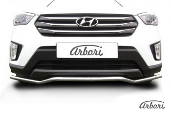 4 799 р. Защита переднего бампера Arbori (волна, нержавейка, 1 труба d42 mm).  Hyundai Creta  GS (2015-2021) дорестайлинг, рестайлинг  с доставкой в г. Омск. Увеличить фотографию 2